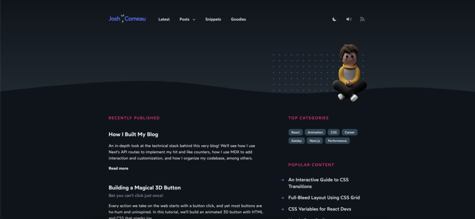 Screenshot of https://joshwcomeau.com