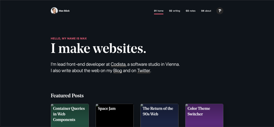 Screenshot of https://mxb.dev